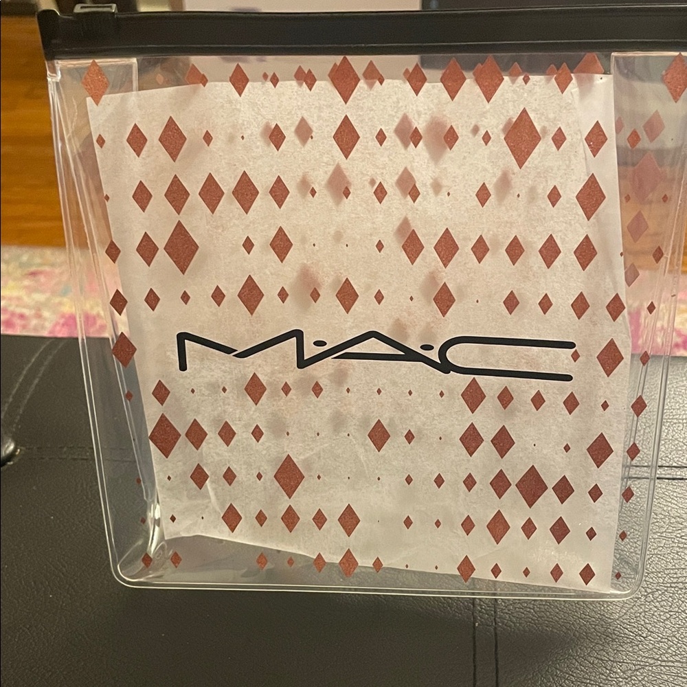 MAC Cosmetics Makeup Bag with Pink Diamond Pattern